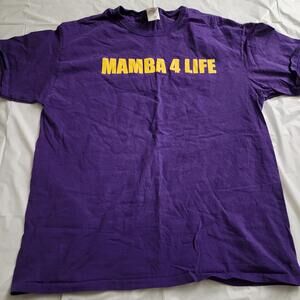 Mamba 4 Life Kobe Bryant La Los Angeles Lakers Purple Yellow T-Shirt Mens Large